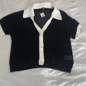 Express Black and White Button Down Shirt